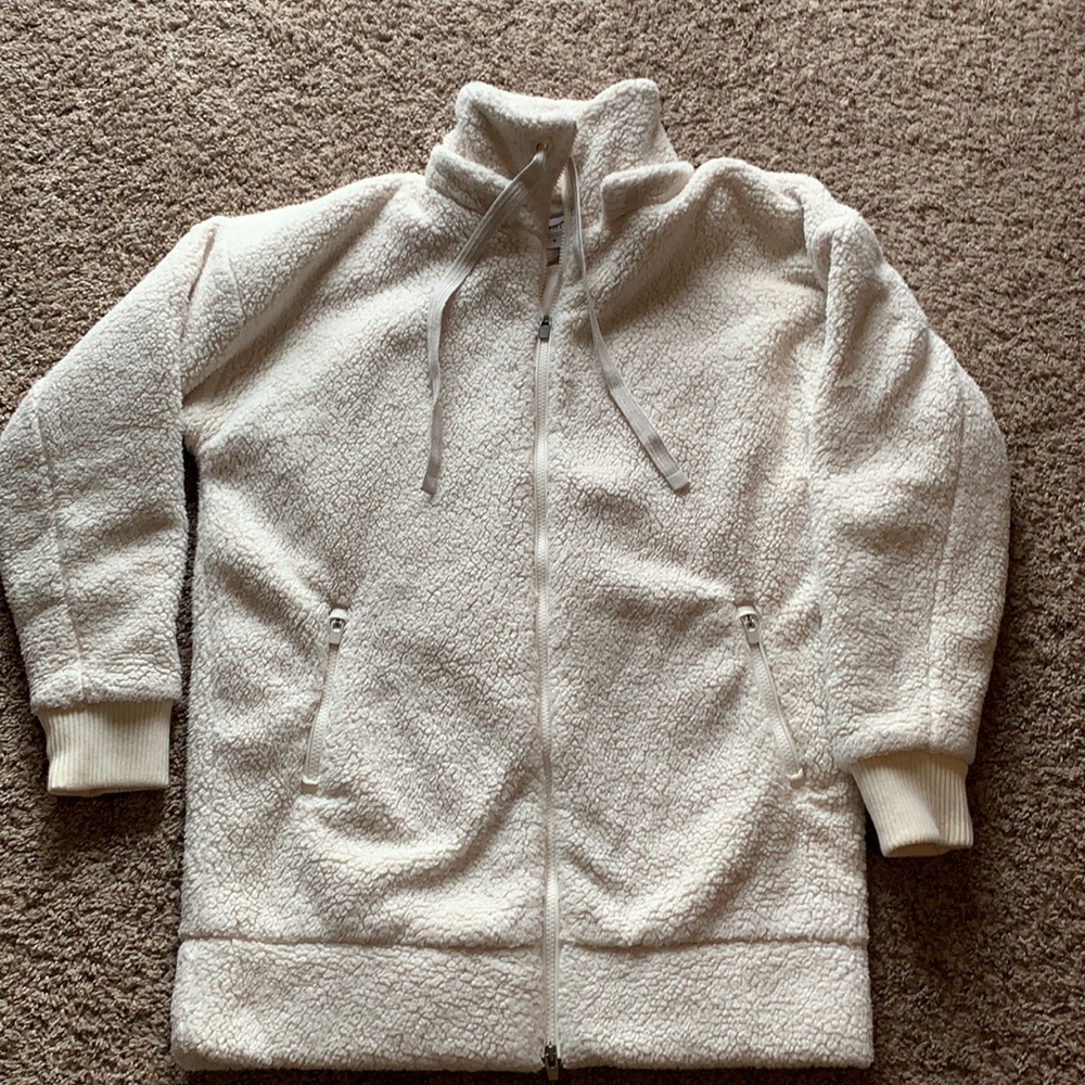 Athleta Cream long tugga jacket.